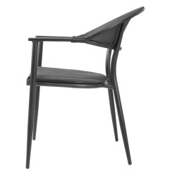 Fauteuils d'extérieur Bolero Santiago noirs (lot de 4)