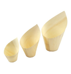 Coupelles obliques en bois FSC® Sier Disposables 110ml (lot de 40)