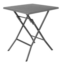 Table pliante carrée en HDPE effet bois Bolero 620mm