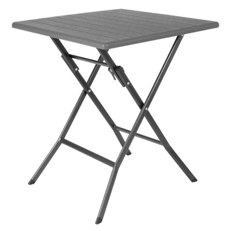 Table pliante carrée en HDPE effet bois Bolero 620mm