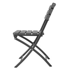 Chaises pliantes HDPE Bolero effet bois gris (lot de 2)