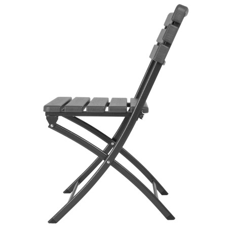 Chaises pliantes HDPE Bolero effet bois gris (lot de 2)
