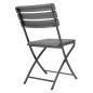 Chaises pliantes HDPE Bolero effet bois gris (lot de 2)