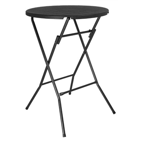 Table de bar pliante HDPE Bolero effet bois noir 800mm