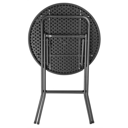 Table de bar pliante HDPE Bolero effet bois noir 800mm