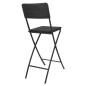 Chaises de bar pliantes HDPE Bolero effet bois noir (lot de 2)