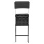 Chaises de bar pliantes HDPE Bolero effet bois noir (lot de 2)
