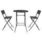 Chaises de bar pliantes HDPE Bolero effet bois noir (lot de 2)