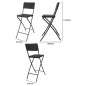 Chaises de bar pliantes HDPE Bolero effet bois noir (lot de 2)
