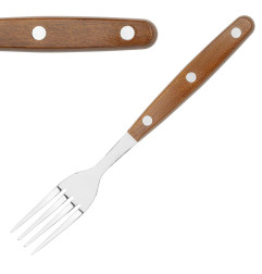 Fourchettes à steak Olympia avec manches en PP imitation bois (lot de 12)