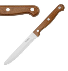 Couteaux à steak arrondis Olympia avec manches en PP imitation bois (lot de 12)