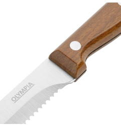 Couteaux à steak arrondis Olympia avec manches en PP imitation bois (lot de 12)