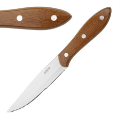Couteaux à steak jumbo Olympia avec manches en PP imitation bois (lot de 12)