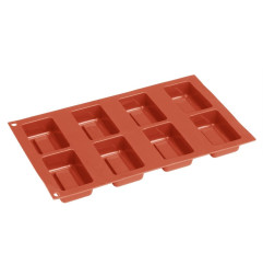 Plaque de 8 moules à gâteau carré en silicone Vogue