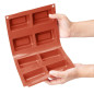 Plaque de 8 moules à gâteau carré en silicone Vogue