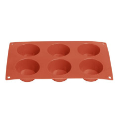 Plaque de 6 moules à gâteau rond en silicone Vogue
