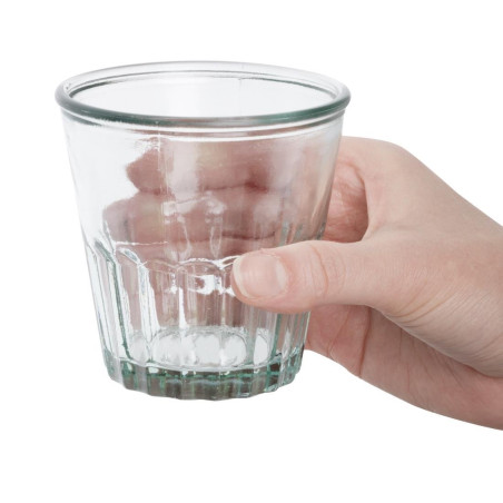 Verres à whisky cannelés en verre recyclé Olympia 250ml (lot de 6)