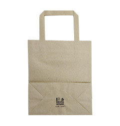 Petits sacs en papier marron à poignées plates Fiesta Recyclables (lot de 250)