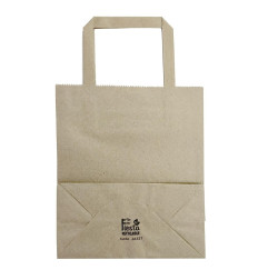 Petits sacs en papier marron à poignées plates Fiesta Recyclables (lot de 250)