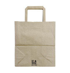 Sacs moyens en papier marron à poignées plates Fiesta Recyclables (lot de 250)