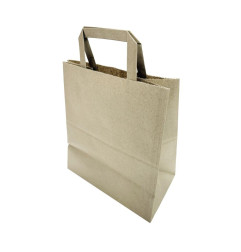 Grands sacs en papier marron à poignées plates Fiesta Recyclables (lot de 250)