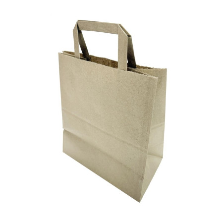 Grands sacs en papier marron à poignées plates Fiesta Recyclables (lot de 250)