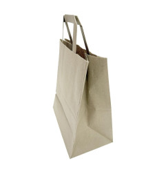 Grands sacs en papier marron à poignées plates Fiesta Recyclables (lot de 250)
