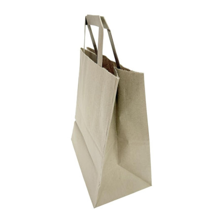 Grands sacs en papier marron à poignées plates Fiesta Recyclables (lot de 250)