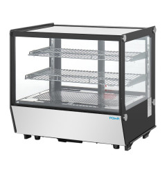 Vitrine de comptoir positive Polar Série G carrée noire 120L
