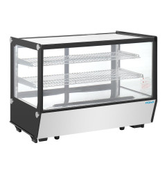 Vitrine de comptoir positive Polar Série G carrée noire 160L