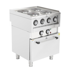 Fourneau électrique 4 feux sur four à convection Buffalo Série 600