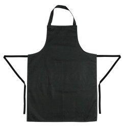 Tabliers bavette en polycoton Whites noirs (lot de 5)