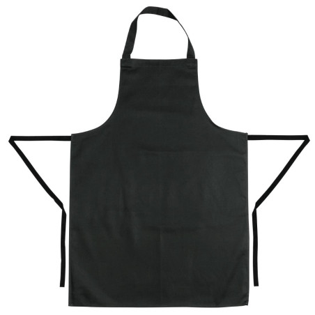 Tabliers bavette en polycoton Whites noirs (lot de 5)
