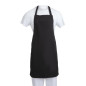 Tabliers bavette en polycoton Whites noirs (lot de 5)