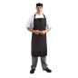 Tabliers bavette en polycoton Whites noirs (lot de 5)