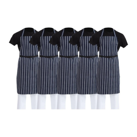 Tabliers bavettes Whites rayés marine et blanc (lot de 5)