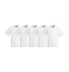 Vestes de cuisine manches courtes Whites Boston blanches L (lot de 5)