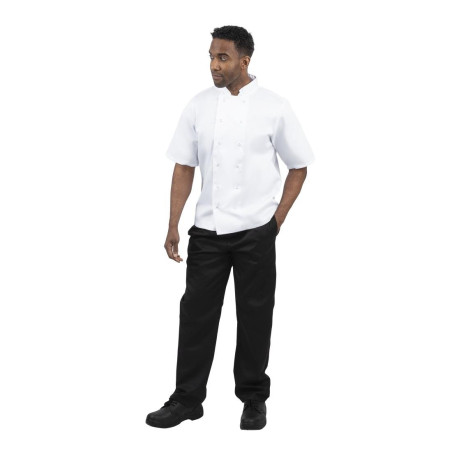 Vestes de cuisine manches courtes Whites Boston blanches L (lot de 5)