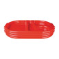 Grands plateaux repas à compartiments en polypropylène Olympia Kristallon rouges 375mm (Box 10)