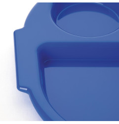 Grands plateaux repas à compartiments en polypropylène Olympia Kristallon bleus 375mm (Box 10)