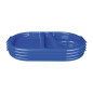 Grands plateaux repas à compartiments en polypropylène Olympia Kristallon bleus 375mm (Box 10)