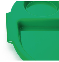 Grands plateaux repas à compartiments en polypropylène Olympia Kristallon verts 375mm (Box 10)