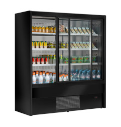 Vitrine libre-service réfrigérée Zoin Cervinho noire avec portes coulissantes 1000mm