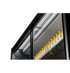 Vitrine libre-service réfrigérée Zoin Cervinho noire avec portes battantes 1200mm