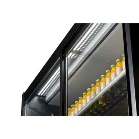 Vitrine libre-service réfrigérée Zoin Cervinho noire avec portes battantes 1200mm