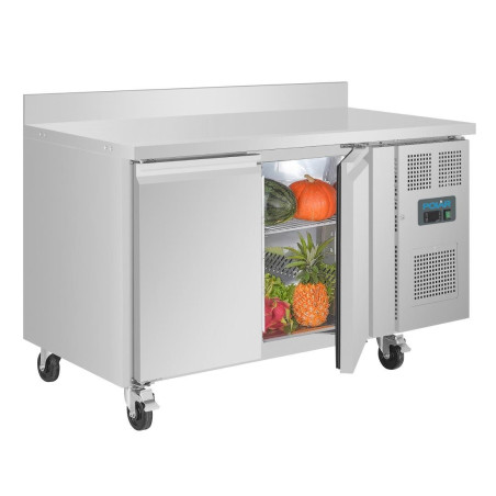 Table réfrigérée positive 2 portes Polar Série U avec dosseret 282L