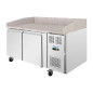 Comptoir à pizza 2 portes avec dessus en granit  Polar Série U 428L