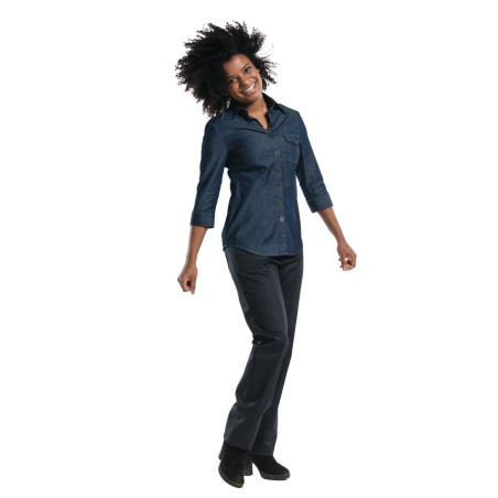 Chemisier femme denim stretch Chaud Devant bleu XXL