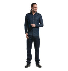Chemise homme denim stretch Chaud Devant bleue XL