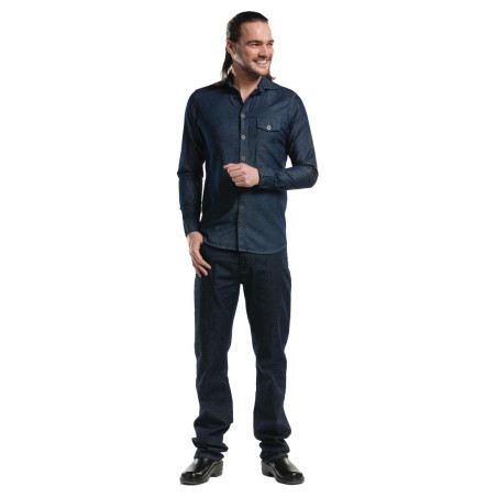 Chemise homme denim stretch Chaud Devant bleue XL